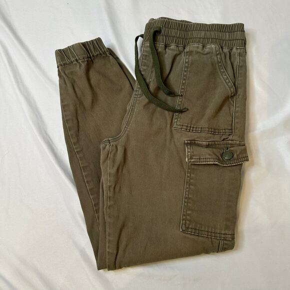 Monkey Ride Jeans Drawstring Army Green Utility Military Style Size 13/31 - Picture 1 of 6